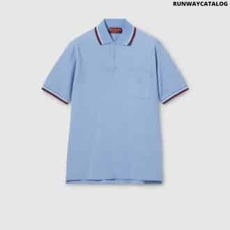 Cotton piquet polo shirt with embroidery