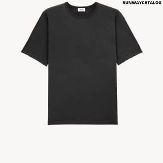 SAINT LAURENT T-SHIRT NOIR BLANCHI