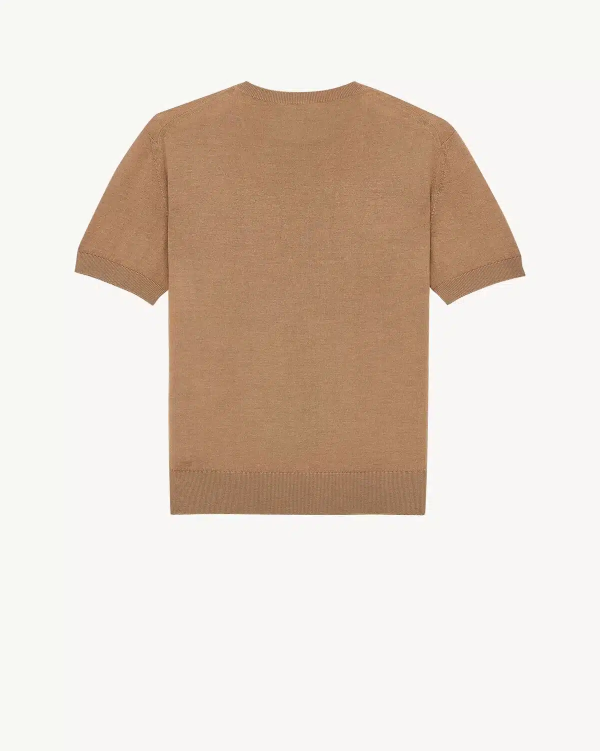 CREWNECK T-SHIRT IN CASHMERE, WOOL, AND SILK CAMEL CLAIR - Image 2