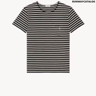 STRIPED CASSANDRE T-SHIRT IN JERSEY