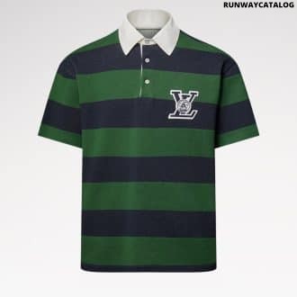 Striped Short-Sleeved Polo Shirt