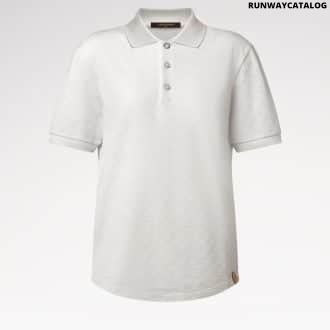 Silk-Cotton Damier Pique Polo Shirt