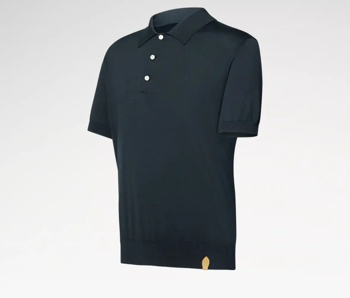 Cotton-Silk Short-Sleeved Polo Shirt - Image 2