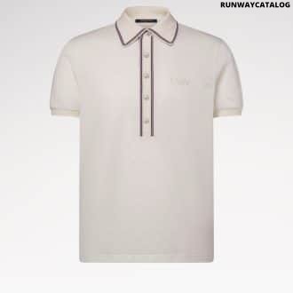 Damier Jacquard Short-Sleeved Polo Shirt