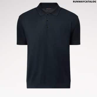 Cotton-Silk Blend Short-Sleeved Polo Shirt