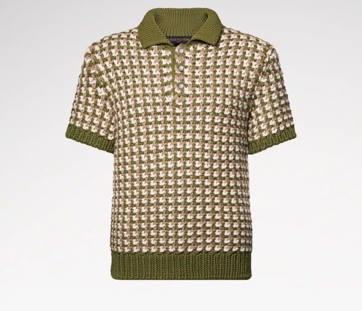 Short-Sleeved Wool-Knit Polo Shirt
