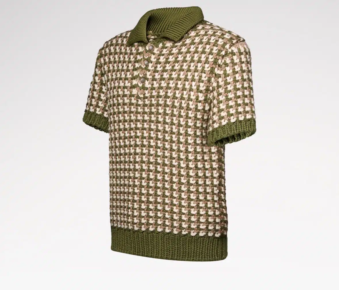 Short-Sleeved Wool-Knit Polo Shirt - Image 2