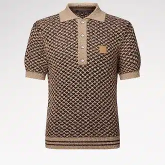 Short-Sleeved Knitted Mesh Polo