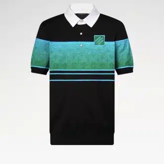Iridescent Jacquard Short-Sleeved Polo