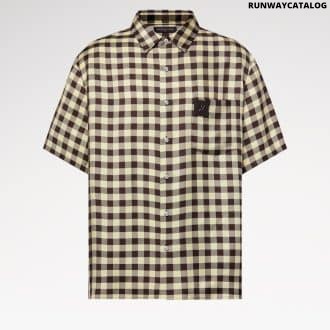 Damier Jacquard Short-Sleeved Shirt