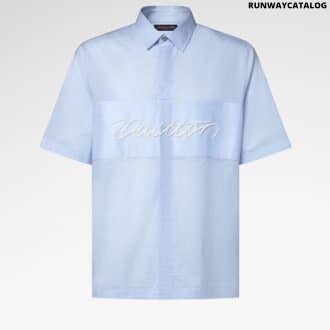 Embroidered Signature Short-Sleeved Shirt