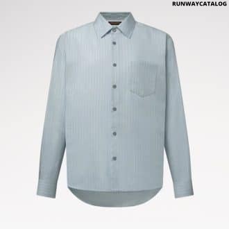 Striped Long-Sleeved Silk-Blend Shirt