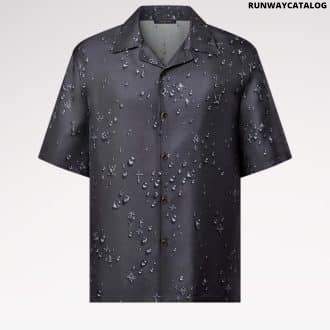 Monogram Short-Sleeved Silk Shirt