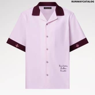 Ribbed Collar Short-Sleeved Shirt