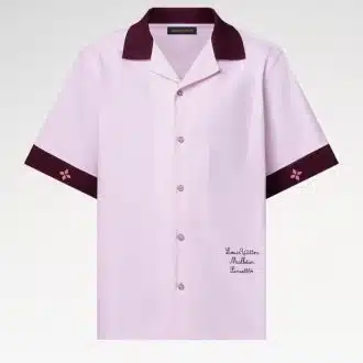 Ribbed Collar Short-Sleeved Shirt