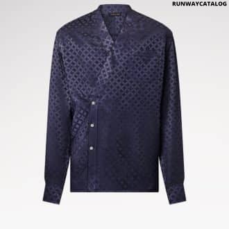 Graphic Jacquard Long-Sleeved Kimono Shirt