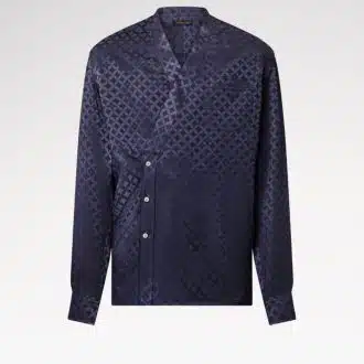 Graphic Jacquard Long-Sleeved Kimono Shirt