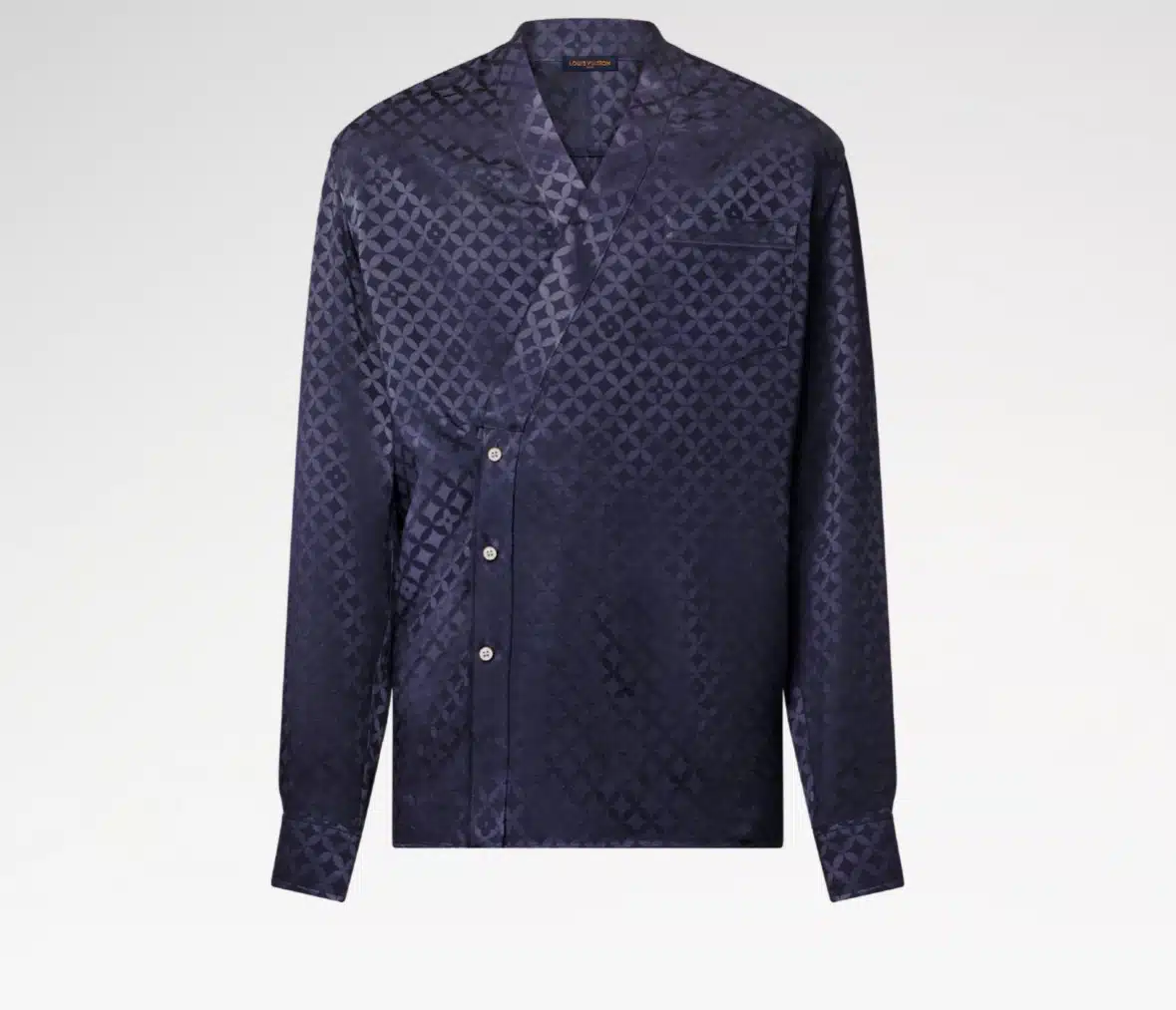 Graphic Jacquard Long-Sleeved Kimono Shirt