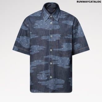 Monogram Short-Sleeved Chambray Shirt