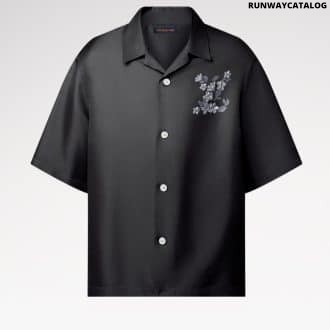 Printed Signature Silk Shirt