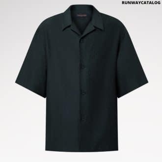 Mini Monogram Silk-Cotton Blend Short-Sleeved Shirt