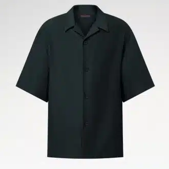 Mini Monogram Silk-Cotton Blend Short-Sleeved Shirt