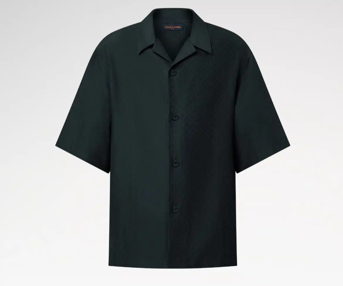 Mini Monogram Silk-Cotton Blend Short-Sleeved Shirt