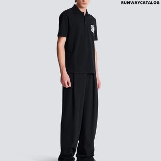 Cotton polo shirt with "Coin" print