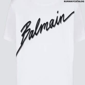 T-shirt with flocked Balmain Letter logo