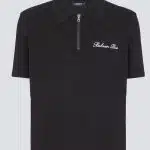 Short-sleeved polo shirt with embroidery