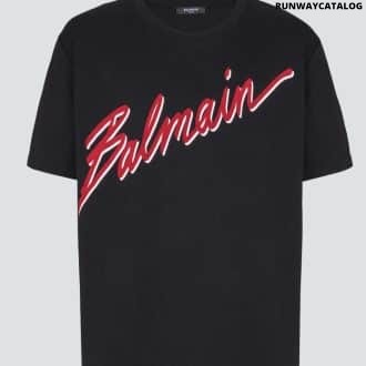 T-shirt with flocked Balmain Letter logo