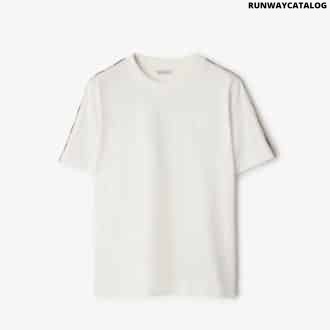 Check Trim Cotton T-shirt