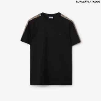 Check Trim Cotton T-shirt