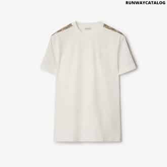 Check Trim Cotton T-shirt