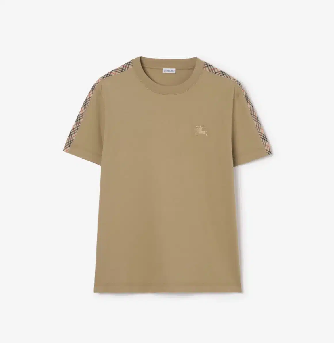 Check Trim Cotton T-shirt