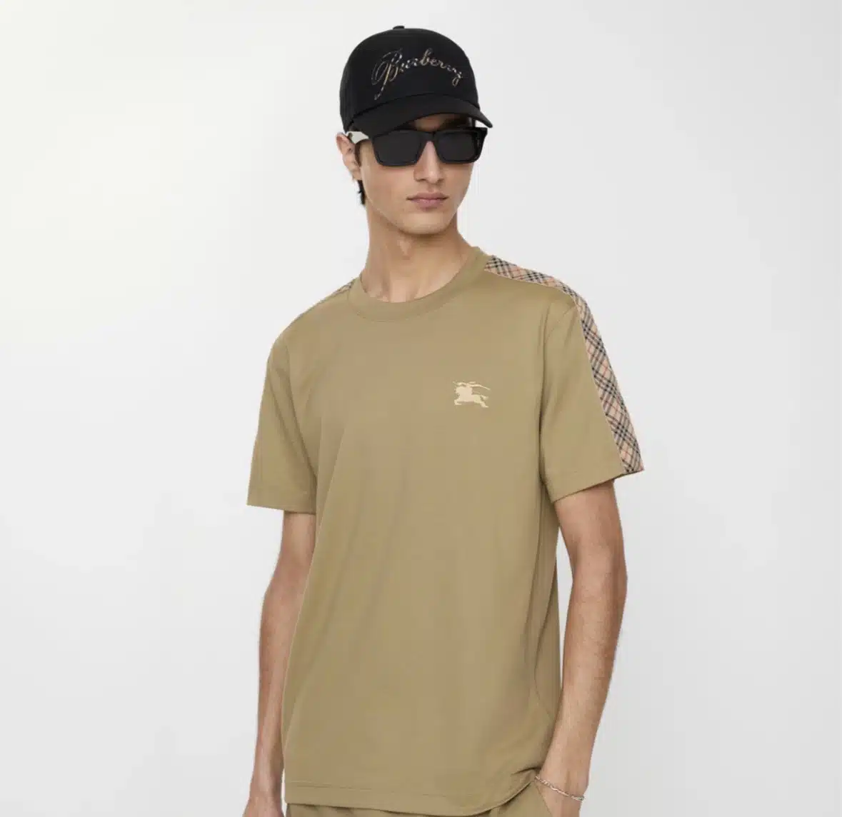 Check Trim Cotton T-shirt - Image 2