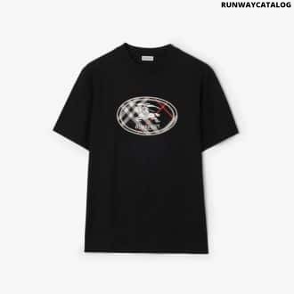 Check Knight Stamp Cotton T-shirt