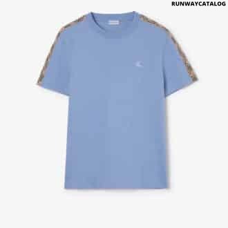 Check Trim Cotton T-shirt