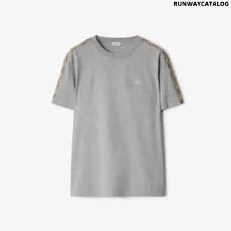 Check Trim Cotton T-shirt