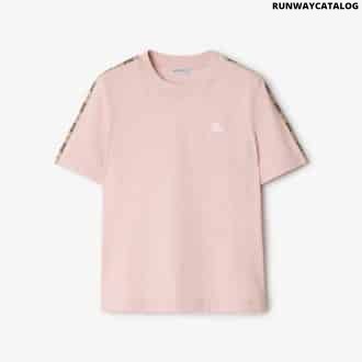Check Trim Cotton T-shirt
