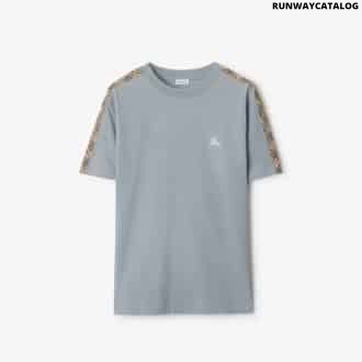Check Trim Cotton T-shirt