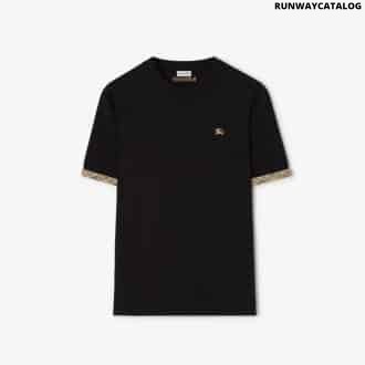 Check Trim Cotton T-shirt