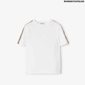 Check Trim Cotton T-shirt