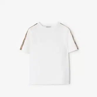Check Trim Cotton T-shirt