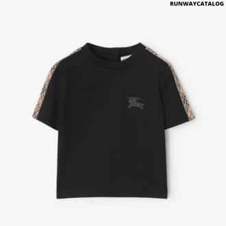 Check Trim Cotton T-shirt