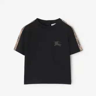 Check Trim Cotton T-shirt