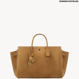 SAC DE JOUR IN SUEDE – LARGE CARAMEL COGNAC