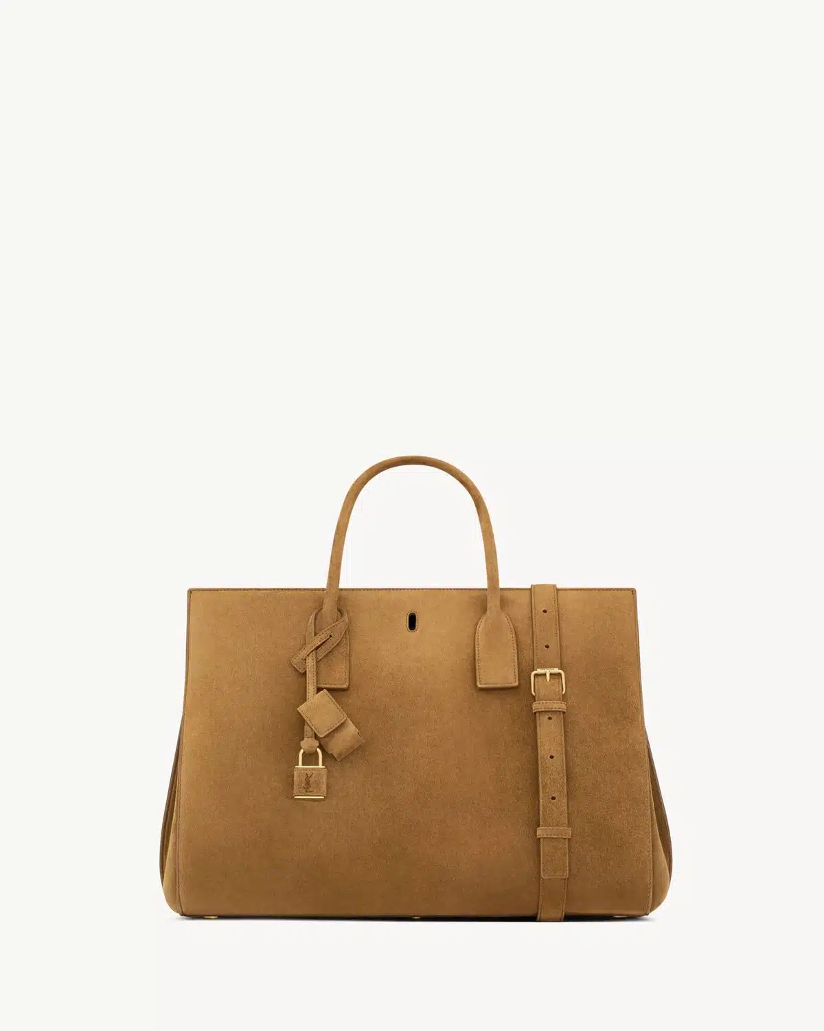 SAC DE JOUR IN SUEDE – LARGE CARAMEL COGNAC - Image 3