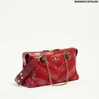 Valentino Garavani Panthea Medium Shoulder Bag In Suede And Nappa With Chevron Motif