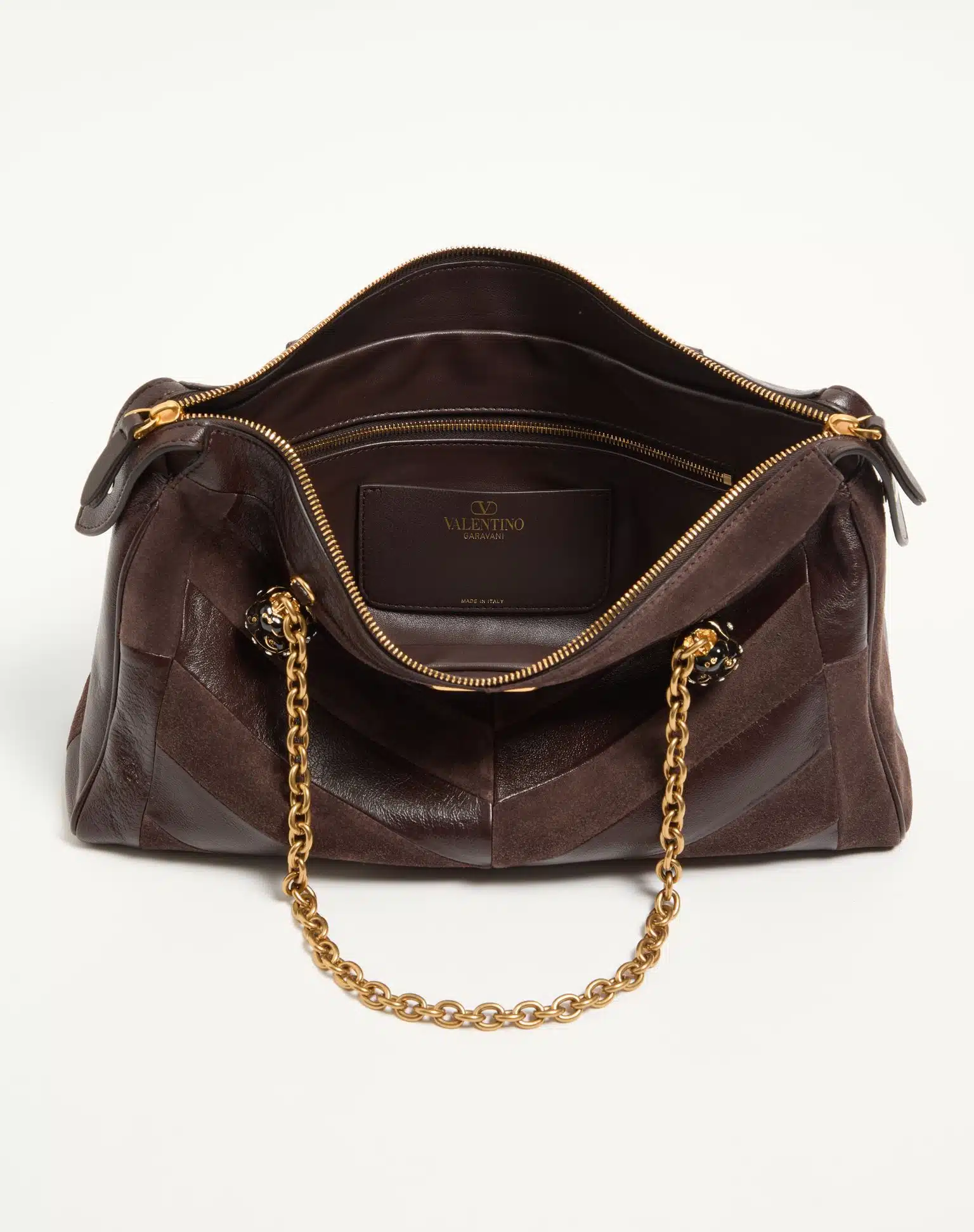 Valentino Garavani Panthea Medium Shoulder Bag In Suede And Nappa With Chevron Motif - Image 2
